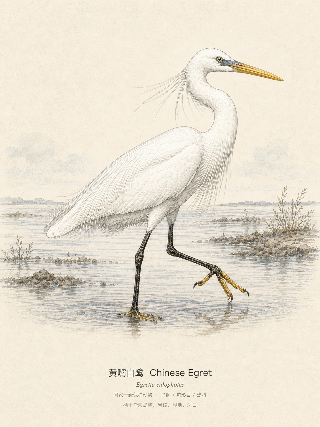 黄嘴白鹭