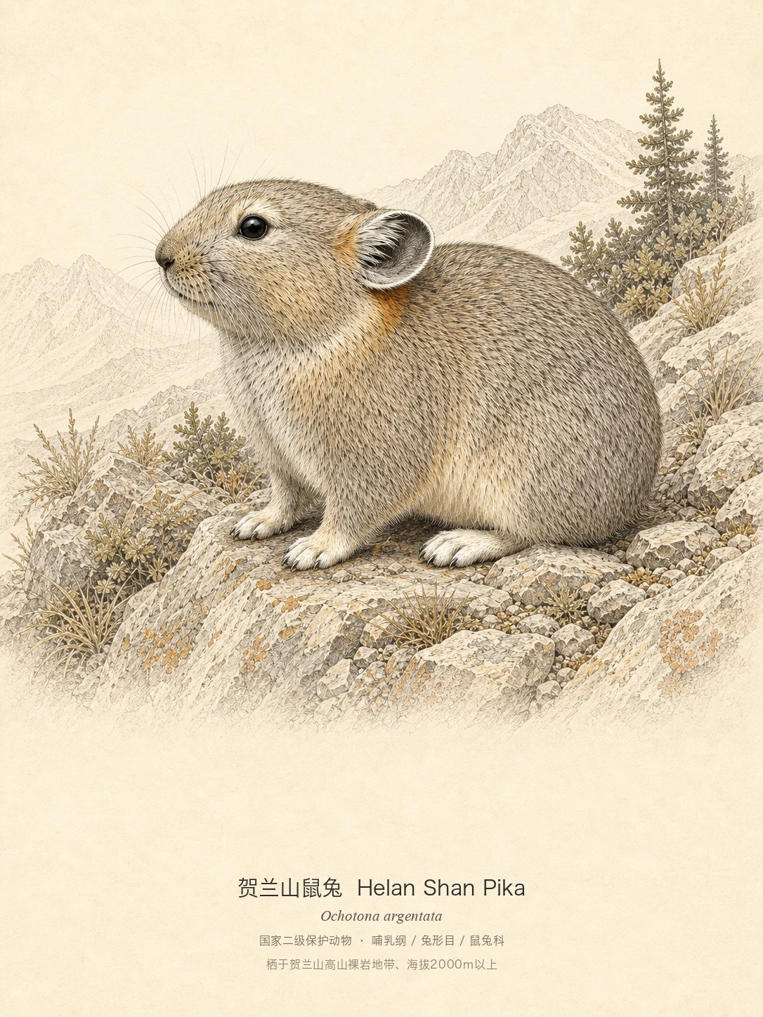 贺兰山鼠兔图鉴