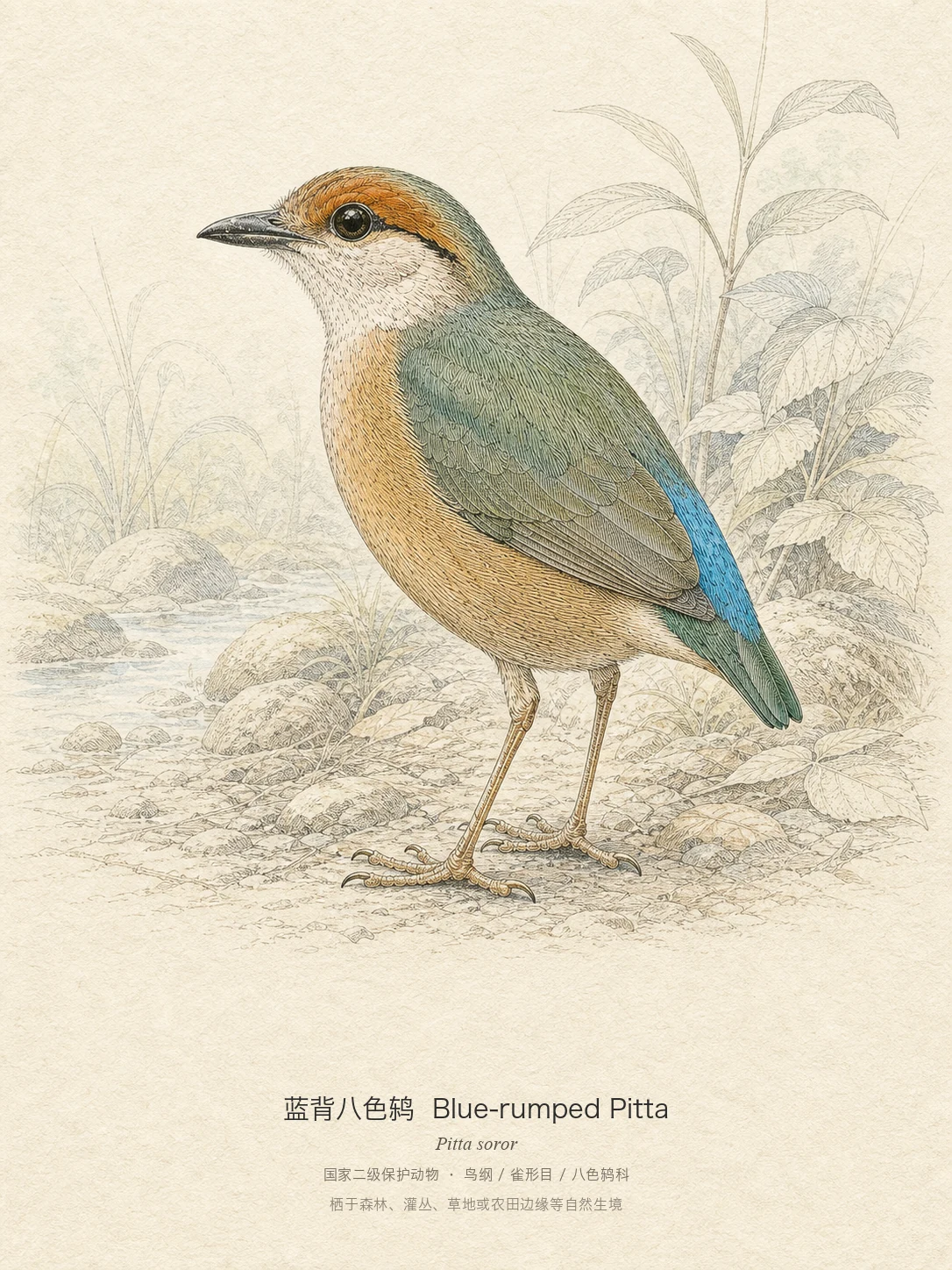 蓝背八色鸫图鉴